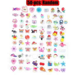 5/10/20/30/50/100 pcs Random Fluorescence Shoe Charms for Clog Sandals Bracelets Decoration,Glow in the Dark Cartoon Party Gifts