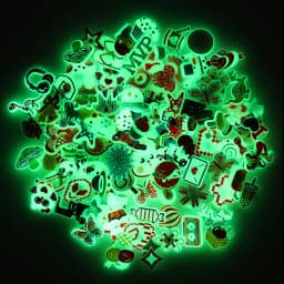 5/10/20/30/50/100 pcs Random Fluorescence Shoe Charms for Clog Sandals Bracelets Decoration,Glow in the Dark Cartoon Party Gifts