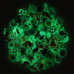 5/10/20/30/50/100 pcs Random Fluorescence Shoe Charms for Clog Sandals Bracelets Decoration,Glow in the Dark Cartoon Party Gifts