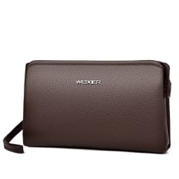 New Men's Clutch Purse High End PU Leather Long Wallet Large Capacity Multi Card Slot Wrist Bag Password Anti-Theft Phone Bag