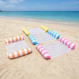 Pool Hammock Floats, 1Pack 4-in-1 Inflatable Water Hammocks Floaties (Saddle, Lounge Chair, Hammock, Drifter), , Pool Float Loun