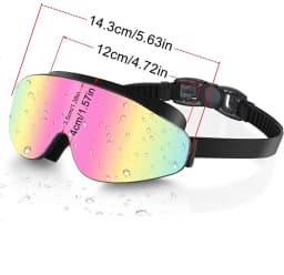 Kids Polarized Swim Goggles for Age 4-16, with Antifog Spray, Nose Clip Earplug, Swimming Wide View Anti-Fog No Leaking Glasses