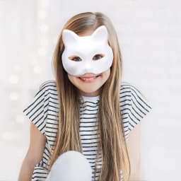 5/10pcs Paper Blank White Mask Halloween Cosplay Cat Fox DIY Paintable Half Face Mask Animal Costume Party Decorate Craft Prop