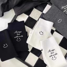Smile Print Women Socks Summer Thin Girl Casual Cotton Socks Embroidery Letter Sok Harajuku Funny Sock Female Daily Sox New
