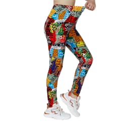 PD47 European and American Printed Digital Leggings, Matte Printed Small Foot Elastic WOMEN'S Cropped Pants, Graffiti Pants