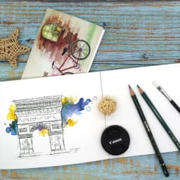 A5/A6 12 Sheets 300gsm Watercolor Sketchbook for Beginner Color Pencil Sketch Drawing Painting Handbook Paper Art Supplies