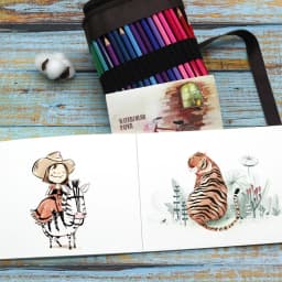 A5/A6 12 Sheets 300gsm Watercolor Sketchbook for Beginner Color Pencil Sketch Drawing Painting Handbook Paper Art Supplies