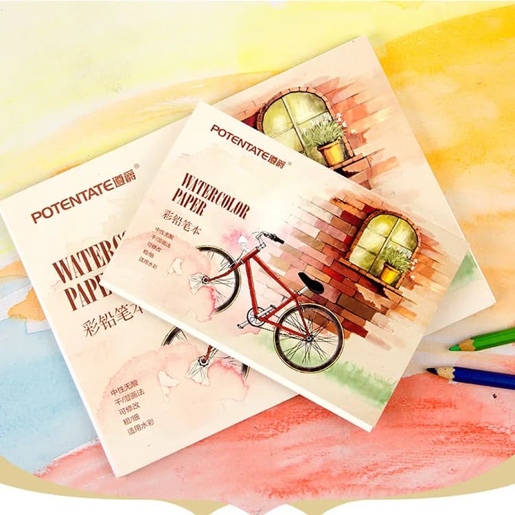 A5/A6 12 Sheets 300gsm Watercolor Sketchbook for Beginner Color Pencil Sketch Drawing Painting Handbook Paper Art Supplies