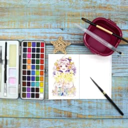 A5/A6 12 Sheets 300gsm Watercolor Sketchbook for Beginner Color Pencil Sketch Drawing Painting Handbook Paper Art Supplies
