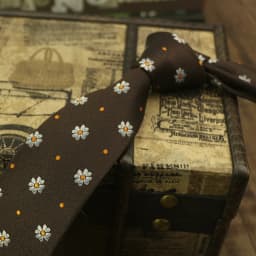 8cm Width Luxurious Floral Neckties For Men Polyester Woven Brown Green Neck Ties Elegant Suit Accessories Skinny Casual Cravat