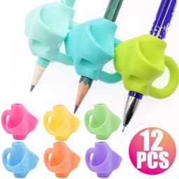 12/6/1Pcs Pencil Silicone Grips Writing Aid Trainer Posture Correction Finger Grip for Kids Children Students School Supplies