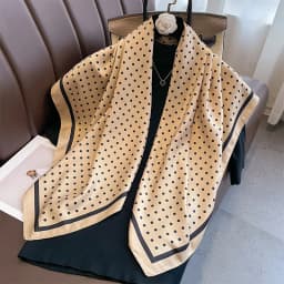 Women Dot Silk Scarf Square Hijab Foulard Twill Shawls Lady Wraps Neckerchief Shawl Female Muslim Headband Bandana 2024