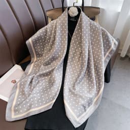 Women Dot Silk Scarf Square Hijab Foulard Twill Shawls Lady Wraps Neckerchief Shawl Female Muslim Headband Bandana 2024