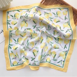 Summer Bright Color Oil Painting Lemon Print 53CM Small Square Women Satin Silk Neck Tie Scarfs Soft Neat Ladies Neckerchiefs