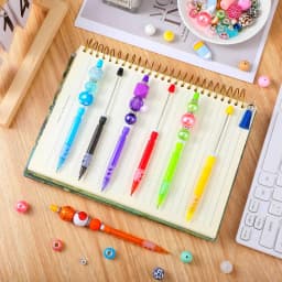 36Pcs Beaded Pencil for Students Non Sharpening Pencil 0.5 Non Refilling Beadable Automatic Cute Writing Pencil Wholesale