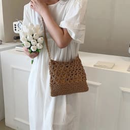 Small Fresh Crossbody Bag, Women's Bag, Straw Woven Shoulder Bag, Niche And Versatile Woven Bag, Simple And Fashionable Handbag