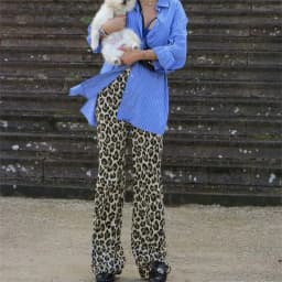 MUJER 2025 Woman Leopard Pants Y2k Animal Print High Waist Pants Women Vintage Casual Baggy Pants Woman Summer Women's Trousers
