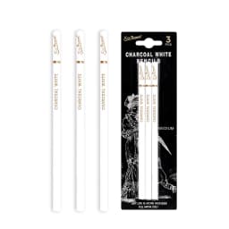 3Pcs Professional White Charcoal Pencils Set Sketch Highlight Drawing Pencils for Artists Drawing Sketching Shading Art Supplies
