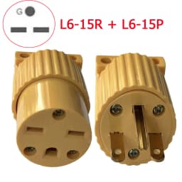 America L5-15R L5-15P 15A US Industry Power Socket Plug Male Female 3 Pole Locked Wiring Connector L6-15R 6-15P Type B Yellow