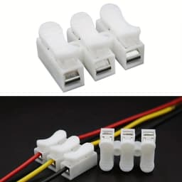 10pcs White No Solding Welding Quick 3P Cable Wire Connector No Screw Terminal Block Spring Clamp