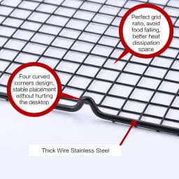 FAISDU 1pcs Single Layer Stainless Steel BBQ Bread Cake Cooling Rack Drip Dry Rack Cooling Grid Baking Pan Household Baking Tool