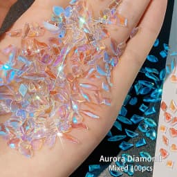 100Pcs Mix Rhinestone Crystal AB Charm Luxury Nail Art Flatback Gems for 3D Decorations Glitter Manicure Nail Gems DIY 2021
