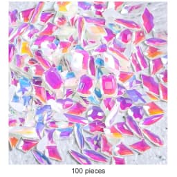 100Pcs Mix Rhinestone Crystal AB Charm Luxury Nail Art Flatback Gems for 3D Decorations Glitter Manicure Nail Gems DIY 2021