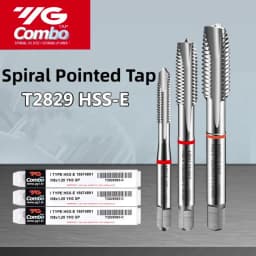 YG HSSE Metric Spiral Pointed Tap T2829 M2M2.5M3M4M5M6M8M10M12M14M16 X0.4 X0.45 X0.5 X0.8 X1.25 X1.75 Machine Screw Thread Taps