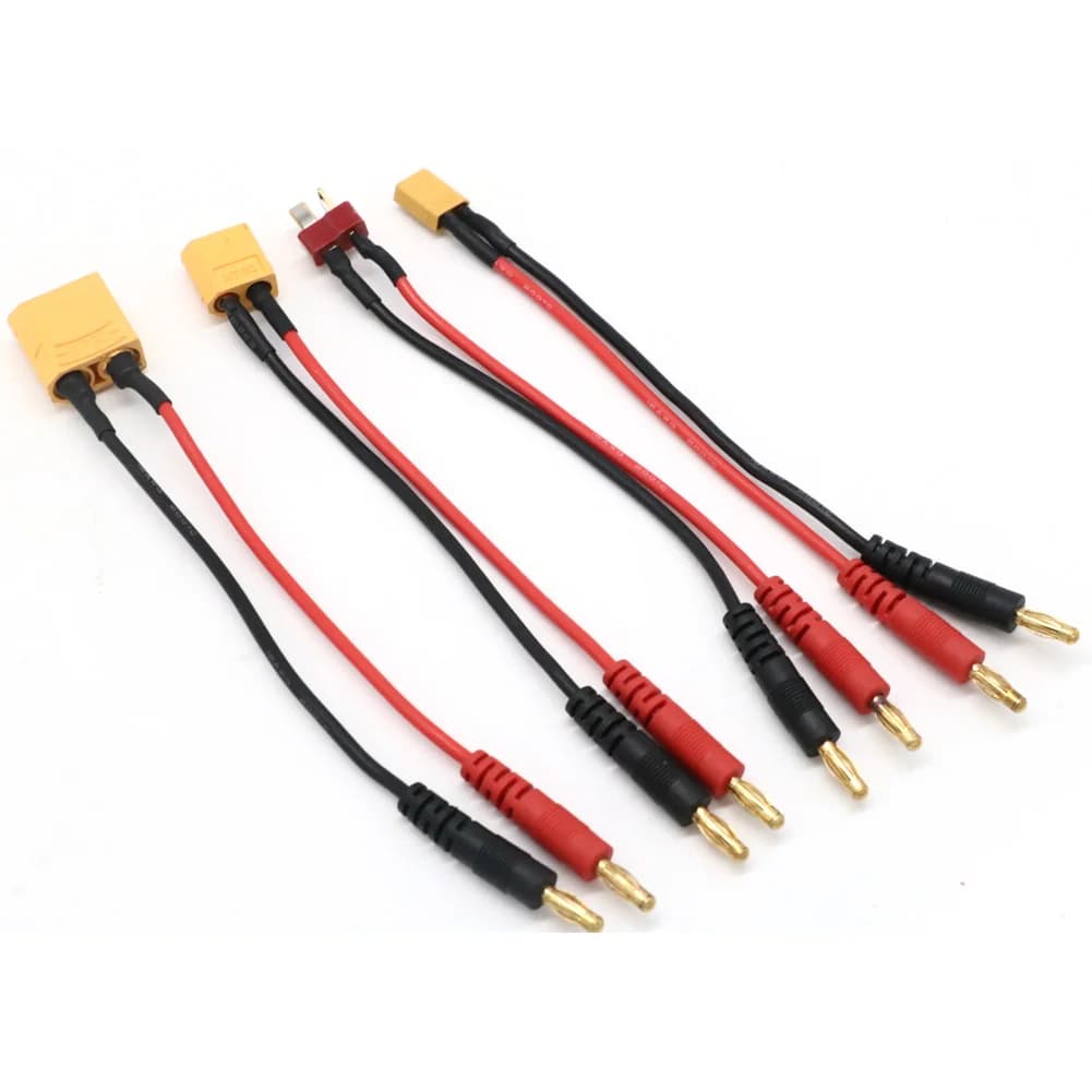 20CM XT30 XT60 XT90 T Plug Charge Lead to 4.0mm Banana Plugs Charge Cable Silicone Wire 16AWG For Lipo Battery
