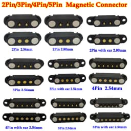 1set 2A DC Magnetic Pogo Pin Connector 2Pin 3Pin 4Pin 5Pin Pogopin Male Female Spacing 2.5/2.80mm Spring Loaded DC Power Socket