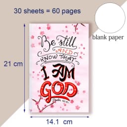 A5 Notebook Christian Quote Psalm 46 10 Verse - Be Still and Know That I Am GOD - Bible Note Book Wisdom Vibes Faith Words