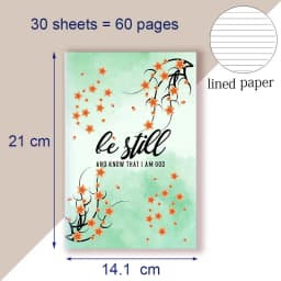 A5 Notebook Christian Quote Psalm 46 10 Verse - Be Still and Know That I Am GOD - Bible Note Book Wisdom Vibes Faith Words