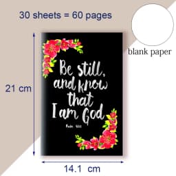 A5 Notebook Christian Quote Psalm 46 10 Verse - Be Still and Know That I Am GOD - Bible Note Book Wisdom Vibes Faith Words