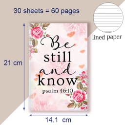 A5 Notebook Christian Quote Psalm 46 10 Verse - Be Still and Know That I Am GOD - Bible Note Book Wisdom Vibes Faith Words