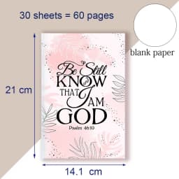 A5 Notebook Christian Quote Psalm 46 10 Verse - Be Still and Know That I Am GOD - Bible Note Book Wisdom Vibes Faith Words