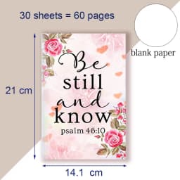 A5 Notebook Christian Quote Psalm 46 10 Verse - Be Still and Know That I Am GOD - Bible Note Book Wisdom Vibes Faith Words