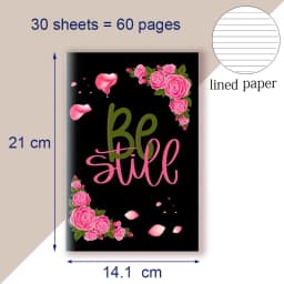 A5 Notebook Christian Quote Psalm 46 10 Verse - Be Still and Know That I Am GOD - Bible Note Book Wisdom Vibes Faith Words