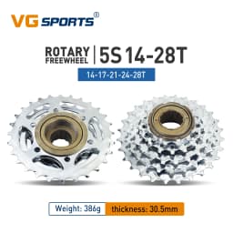 VG Sports Bike Sprocket 5/6/7/8/9/10/11 Speed Thread Freewheel 14-28T 13-28/32T 11-32/36T Cogs Compatible with rotary Hub