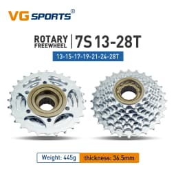 VG Sports Bike Sprocket 5/6/7/8/9/10/11 Speed Thread Freewheel 14-28T 13-28/32T 11-32/36T Cogs Compatible with rotary Hub