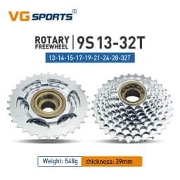 VG Sports Bike Sprocket 5/6/7/8/9/10/11 Speed Thread Freewheel 14-28T 13-28/32T 11-32/36T Cogs Compatible with rotary Hub