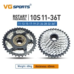 VG Sports Bike Sprocket 5/6/7/8/9/10/11 Speed Thread Freewheel 14-28T 13-28/32T 11-32/36T Cogs Compatible with rotary Hub