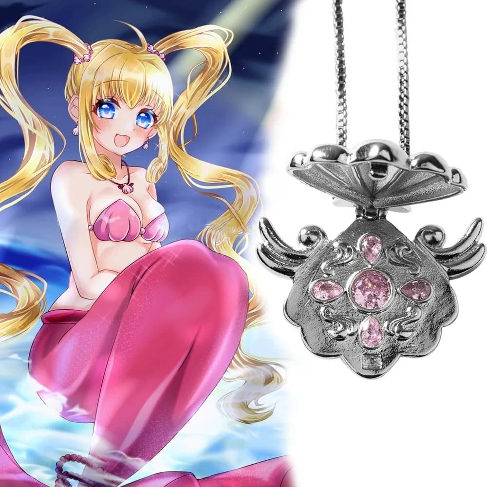 Mermaid Melody Cosplay Shell Pendant Necklace for Women Girls Lucia Rina Toin Hanon Hosho Noel Jewelry Gifts