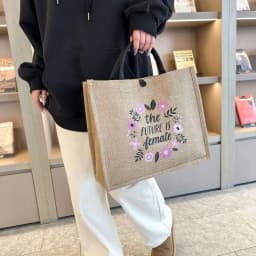Letter Print Linen Tote Bag Casual Reusable Large Capacity Lunch Bag Top Handle Shopping Bag