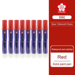 8Pcs Japan Sakura Solid Marker Industrial Pen XSC Dry Can Write on Steel Plate Water Oil Surface Multi-function Pen Permanent