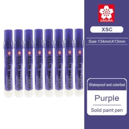 8Pcs Japan Sakura Solid Marker Industrial Pen XSC Dry Can Write on Steel Plate Water Oil Surface Multi-function Pen Permanent