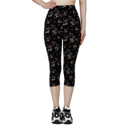 QR79 Summer Cropped Pants, Floral Print, Summer Leggings, Soft and Elastic WOMEN'S Sports Pants