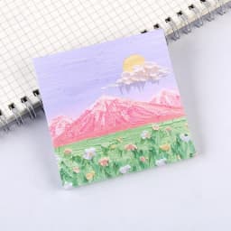 Landscape Oil Painting Sticky Notes Can Be Torn Note Book With Sticky Message Stereo Instagram High Appearance Level Cute Girl N