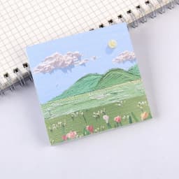Landscape Oil Painting Sticky Notes Can Be Torn Note Book With Sticky Message Stereo Instagram High Appearance Level Cute Girl N