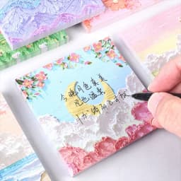 Landscape Oil Painting Sticky Notes Can Be Torn Note Book With Sticky Message Stereo Instagram High Appearance Level Cute Girl N