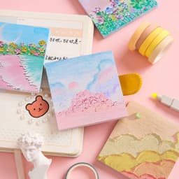 Landscape Oil Painting Sticky Notes Can Be Torn Note Book With Sticky Message Stereo Instagram High Appearance Level Cute Girl N